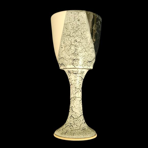 Vintage Callicutt Pottery Goblet Chalice Crackle Glaze Studio Art Pottery Signed - Picture 2 of 7